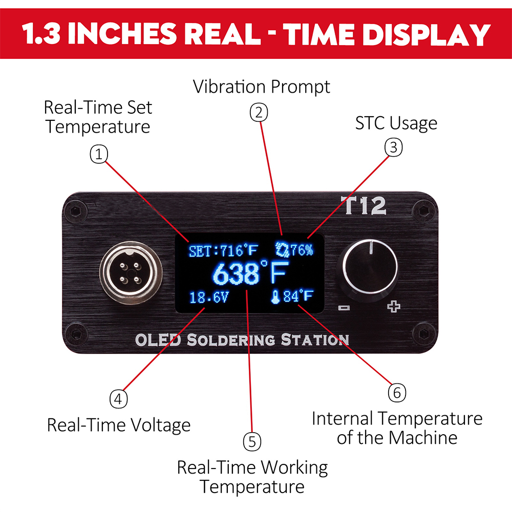OLED T12 การประสาน สถานีเหล็กป - Soldering Station T12 Oled บทวิจารณ์และราคา